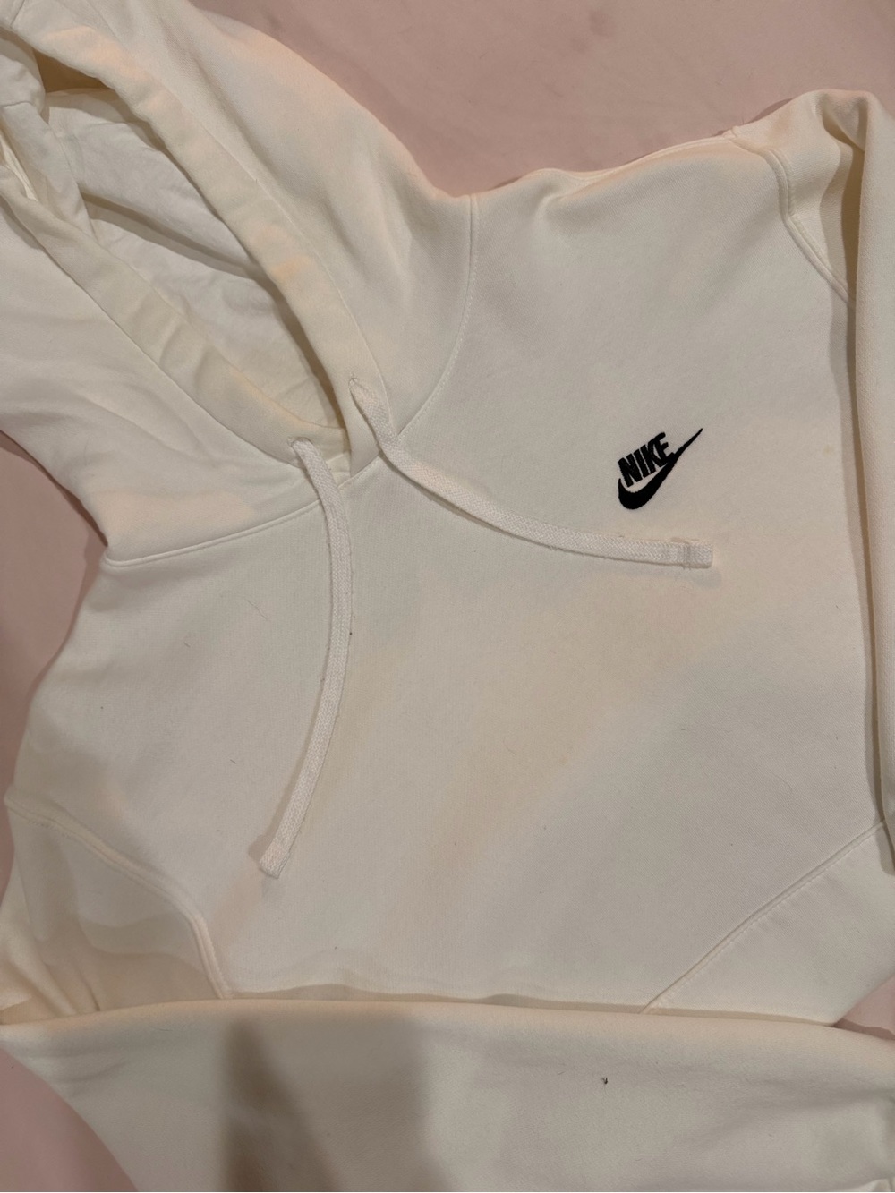 Nike Cream Pullover Hoodie with Black Swoosh - Picture 10 of 11